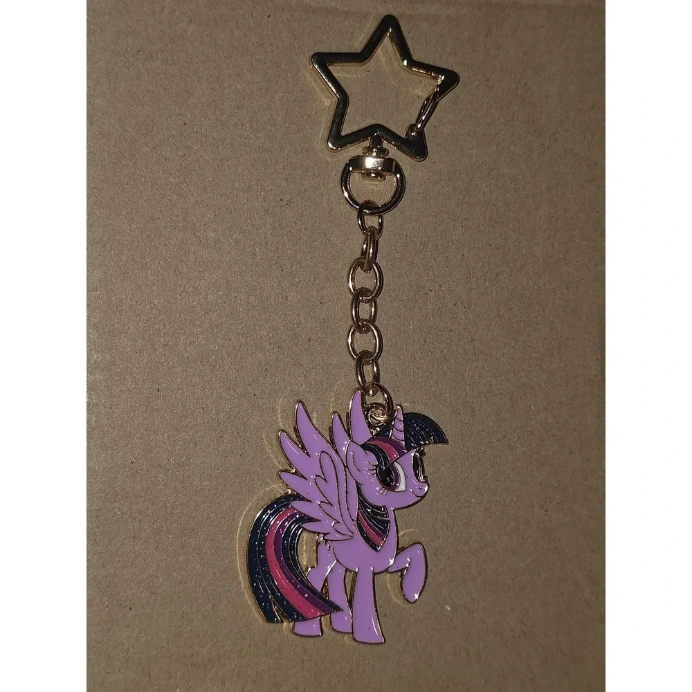 My Little Pony Keychain Charm! Twilight Sparkle! Metal Enamel + Sparkles MLP NEW